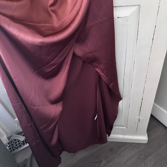 R.S.V.P. Sugarlips Satin One Shoulder Maxi Dress in color Cinnamon - Picture 4 of 5